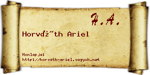 Horváth Ariel névjegykártya